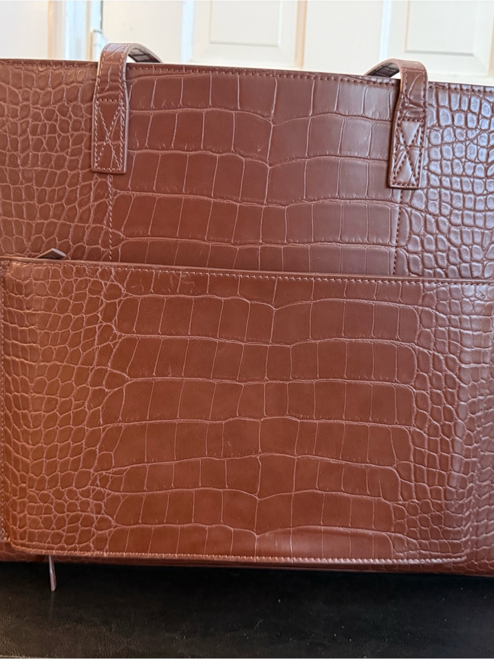 BEIS The Large Work Tote in Maple Croc